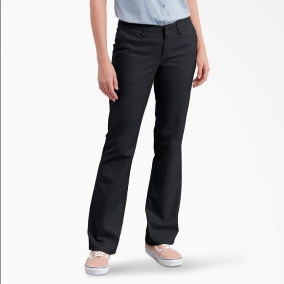 NWT Black Dickies Womens FLEX Slim Fit Bootcut Pants Stretch Work Y2K Plus 22R - Picture 1 of 3